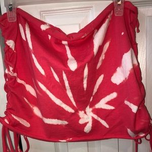 Tie Dye Crop Tops with cross ties.